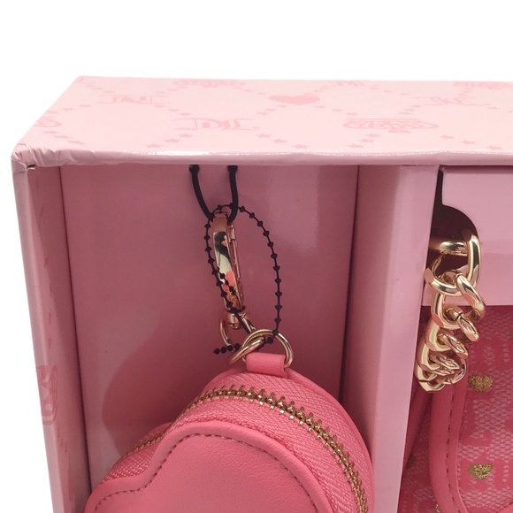 NIB Juicy Couture Pink Heart Mini Shoulder Bag + Heart Coin Purse Set Y2K - Picture 16 of 16
